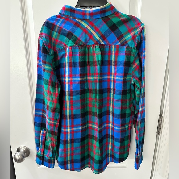 Lands' End Women’s Multicolor Plaid Shirt - Picture 3 of 5